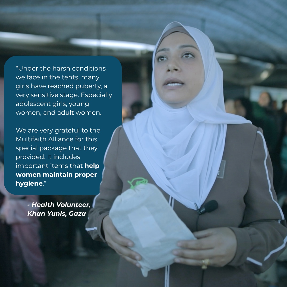 Hygiene kits for women and girls in Gaza displacement camps